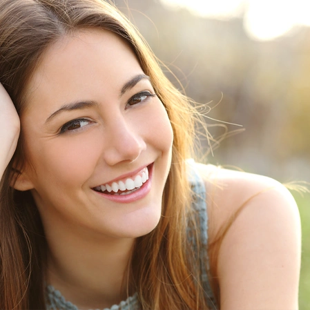 Bright Smile In Natural Outdoor Light